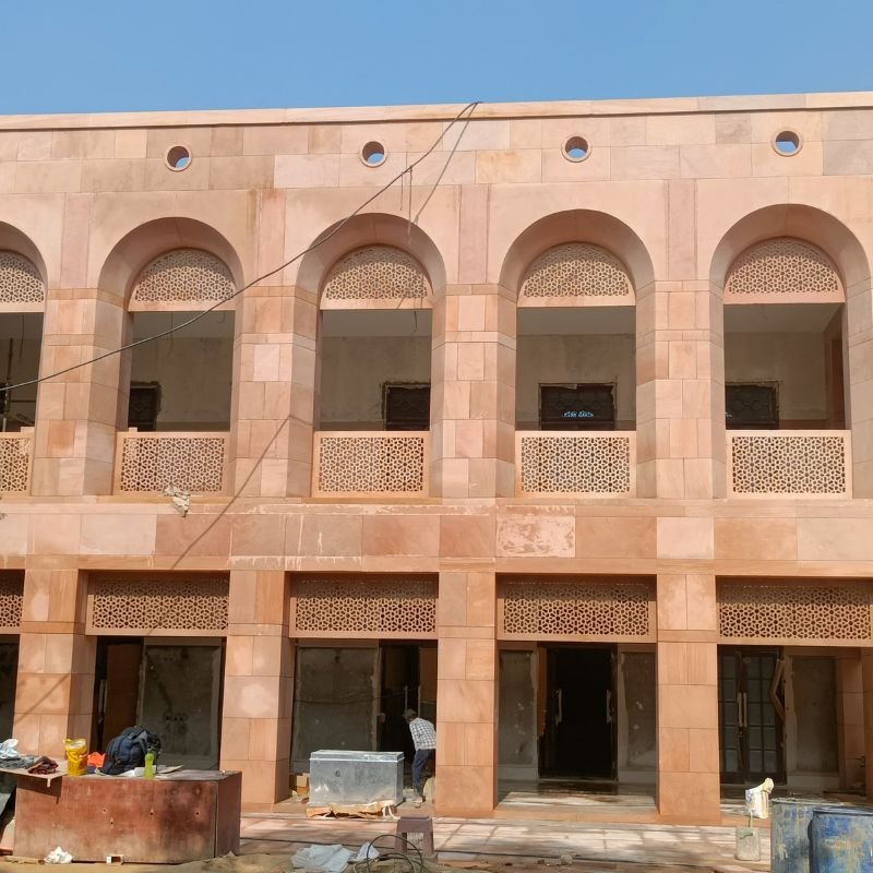 Handcrafted Dholpur Pink Sandstone & Stane Architectural Facade & Wall Cladding 1